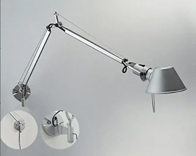 Italian swing arm wall lamp LED Silver Black wall lamp Rotatable Adjustable Reading Lights Decor wall mounted bedside lights