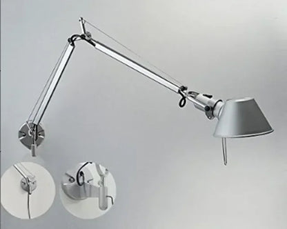 Italian swing arm wall lamp LED Silver Black wall lamp Rotatable Adjustable Reading Lights Decor wall mounted bedside lights