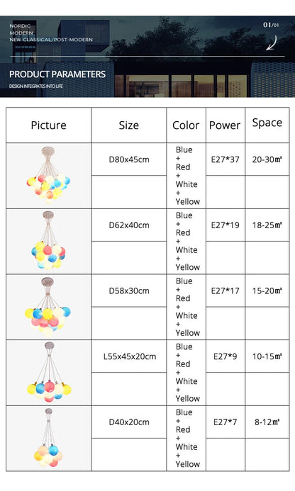 Nordic acrylic chandelier Decoration  Modern balloon lamp Indoor Lighting