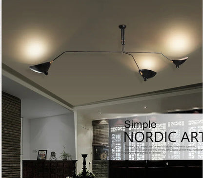 Mouille Ceiling Lamp Nordic Spider Pendant Light Multi 3/6heads for Living Room Bedroom Black Luminaire Home Decor