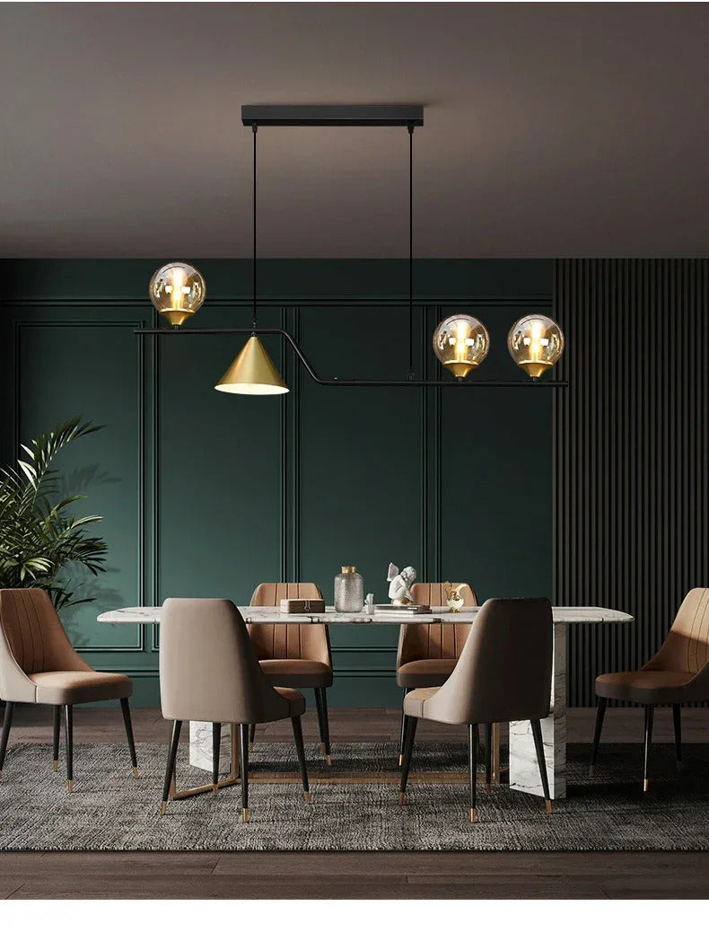 Lustre de vidro escandinavo, candeeiro suspenso, lustre de teto para cozinha e sala de jantar.