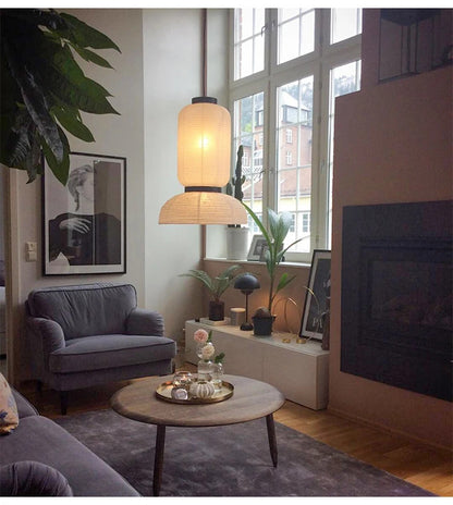 Wabi-sabi Pendant Lamp Rice Paper Pendant Light for Living Room Bedroom Restaurant Home Decor Japan Style Chandelier