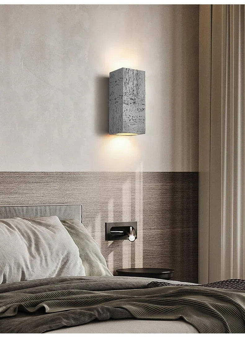 Nordic cave stone wall lamp Square outdoor Wall Lamp Cement Sconce Light LED