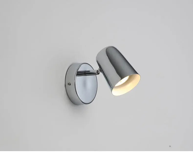 Modern Bauhaus silver small wall lamp Nordic simple bedroom bedside wall light