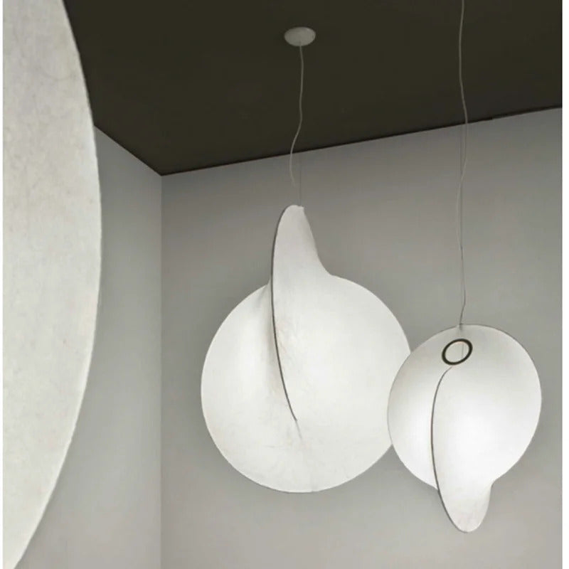 Overlap Suspension Lamp Nordic lamp minimalist creative silk white pendant light