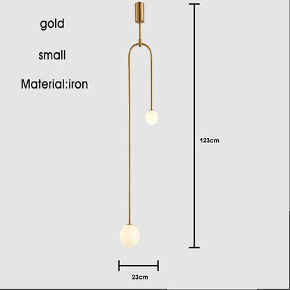 Nordic Iron geometric Line Pendant lamp Black Gold Iron U Line Chandelier