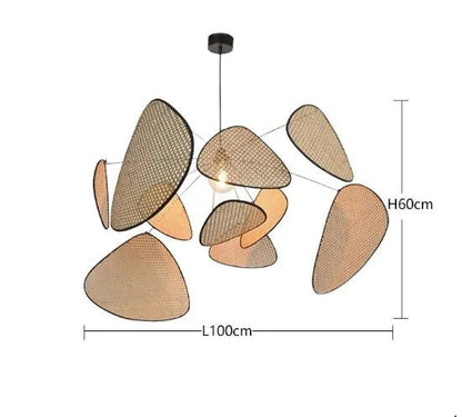 Rattan chandelier Wicker Suspension lamp