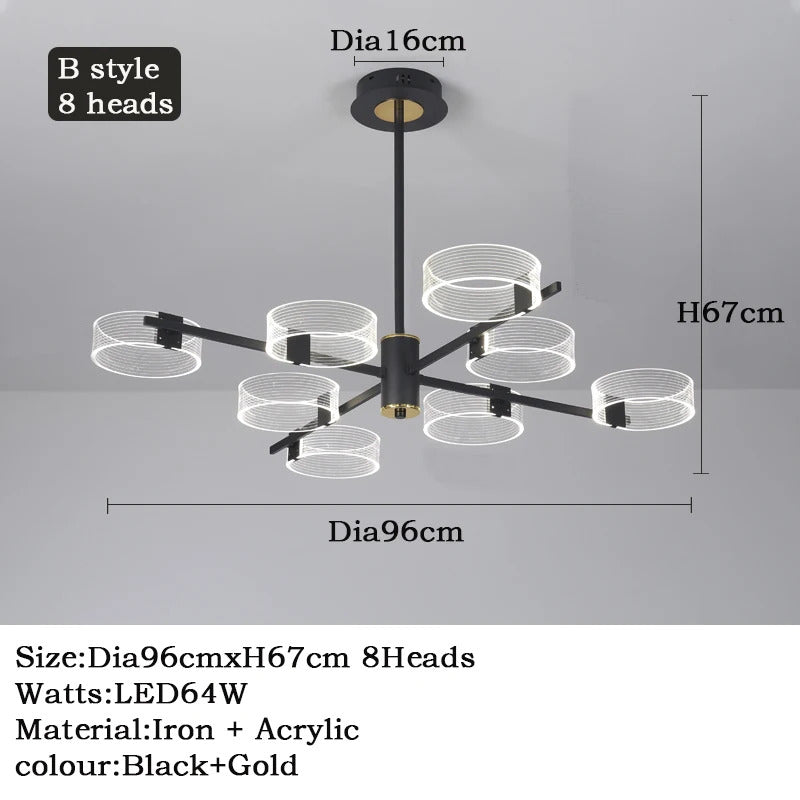 Acrylic LED Chandeliers modern retro lamp hanging