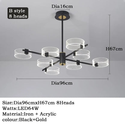 Acrylic LED Chandeliers modern retro lamp hanging