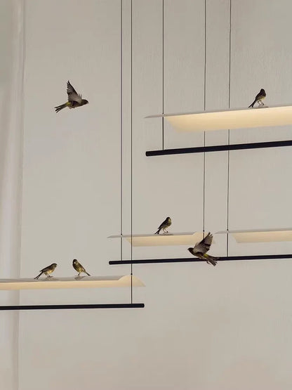 Nordic minimalist Linear Chandelier Modern black white industrial long Pendant Lamp