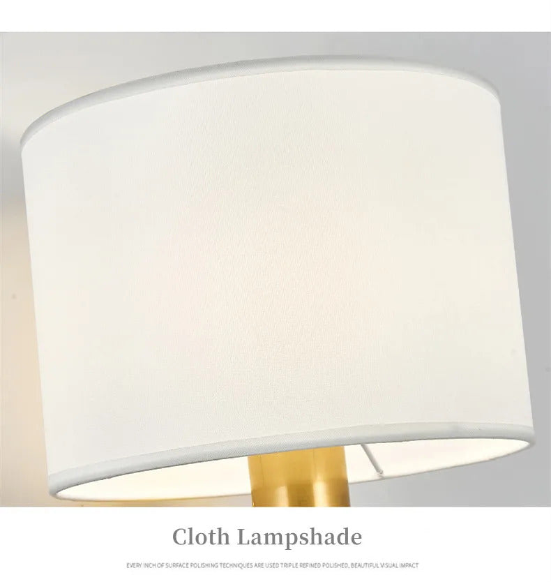 Bedside Wall Lamp LED Fabric Lampshade With 3W 360° Rotation Spotlight Reading lights