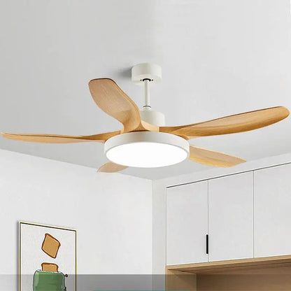 Nordic Large Ceiling Fans light Modern Natural wood color Simple Remote Control Ceiling Fan lamp