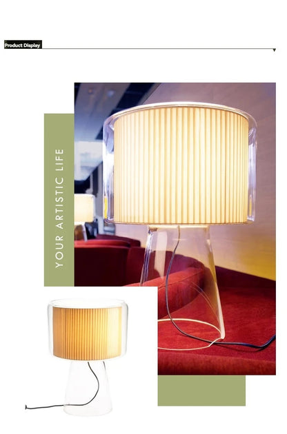 Mercer Glass Led Table Lamp, Postmodern Designer Glass Bedside Table Light, Nordic Bedroom Table Lights For Living Room Sofa