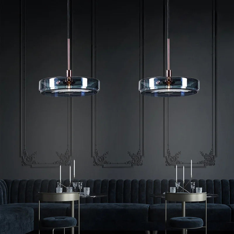 Modern blue pendant light Simple Nordic glass pendant light