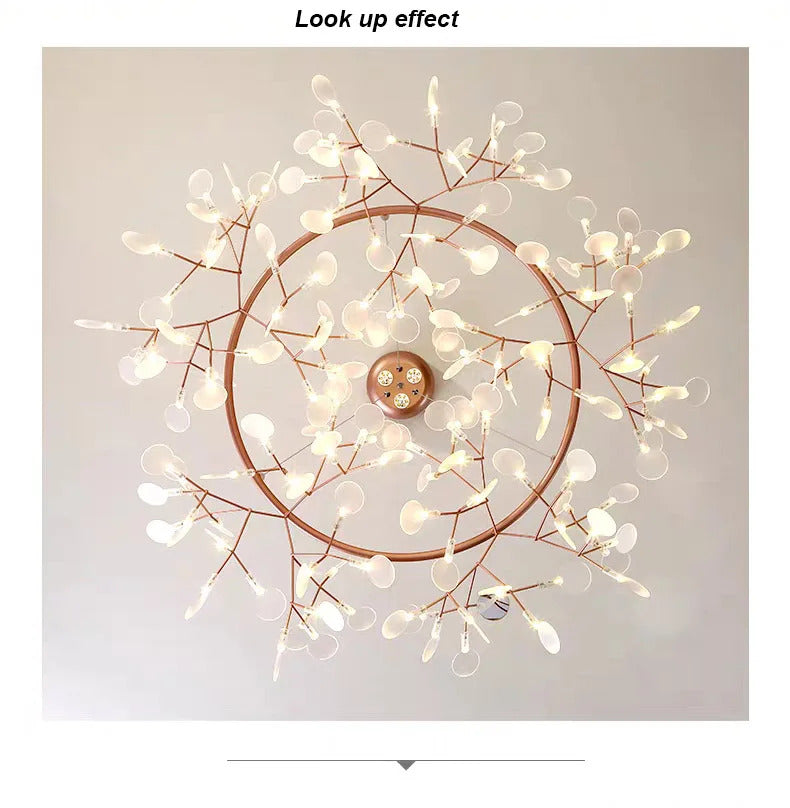 Nordic Heracleum chandelier lamp Living Room Modern designer Black/rose gold lamp