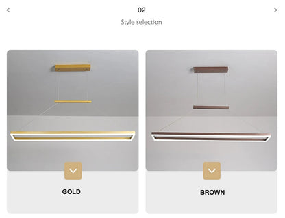 Rectangular chandelier Aluminum LED deco design Nordic style lamp