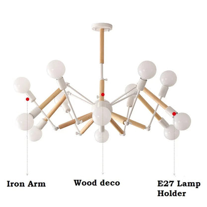 Vintage spider chandelier Nordic designer lustre industrial