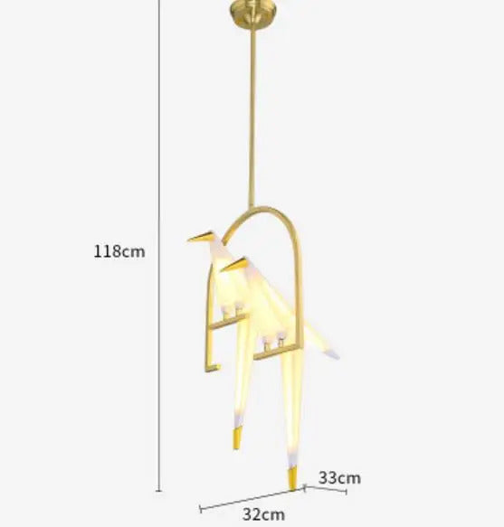 Perch Paper Chandelier LED Bird Designer Chandelier Lamp