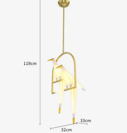 Perch Paper Chandelier LED Bird Designer Chandelier Lamp