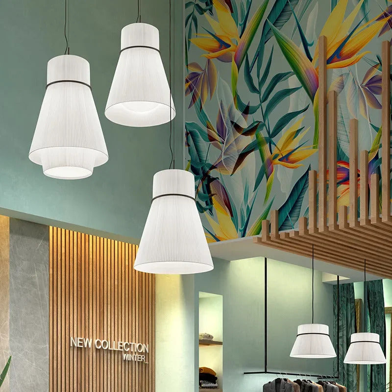 Wabi-sabi Style Pendant Lights Modern Fabric Pendant Lamp Minimalism Cloth Art Chandelier