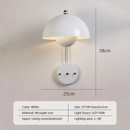 Nordic colorful Bud Wall Lamps Mushroom cute wall sconce bedside night light