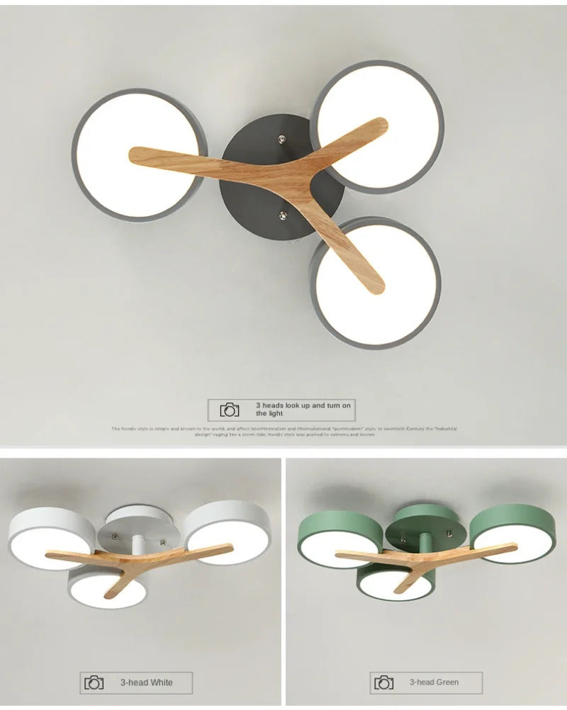 Modern Ceiling Lamp Bedroom Minimalist Wood Home Decor Lighting Fixtures