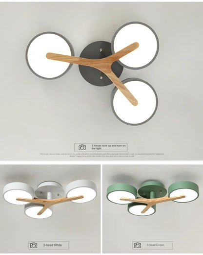 Modern Ceiling Lamp Bedroom Minimalist Wood Home Decor Lighting Fixtures