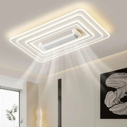 Invisible leafless LED ceiling fan light bedroom hotel remote control hanging lamp