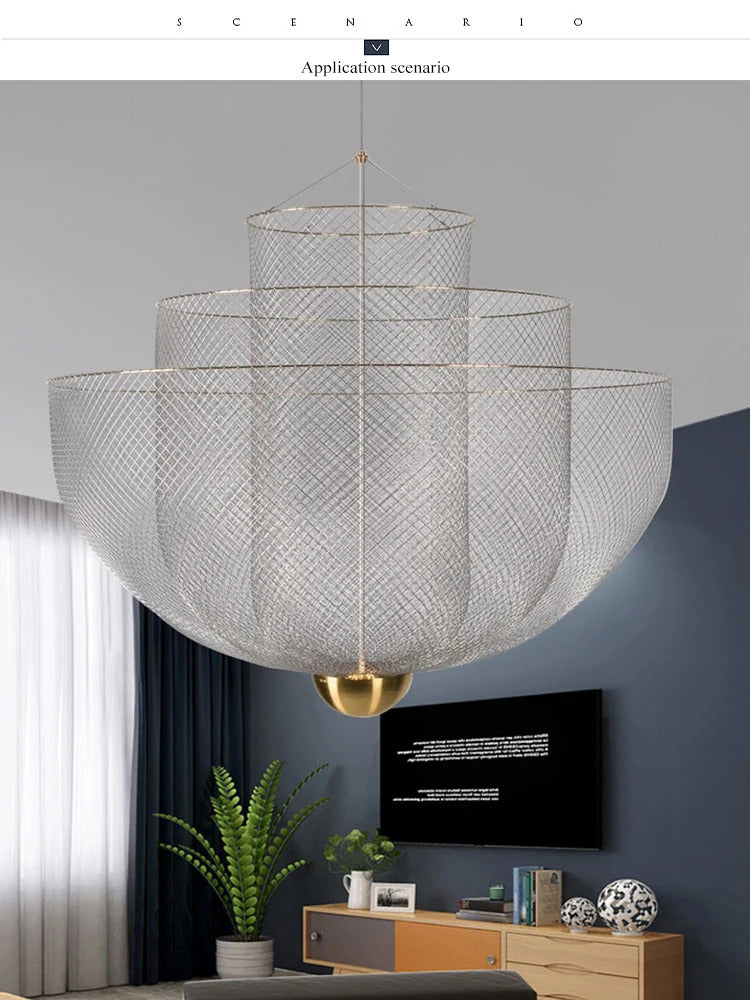 Designer Metal Cage Chandelier Modern Meshmatics Chandelier