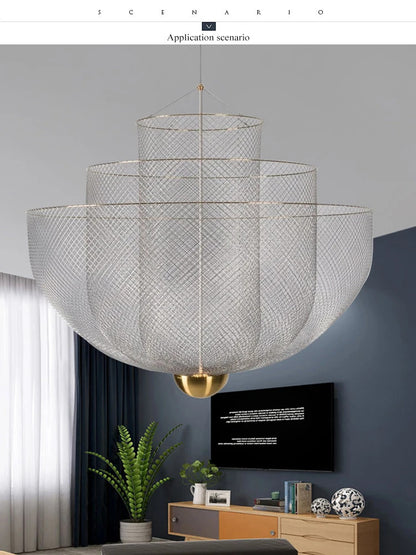 Designer Metal Cage Chandelier Modern Meshmatics Chandelier