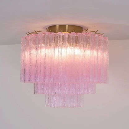 Fiora Pink Glass Ceiling Lamp