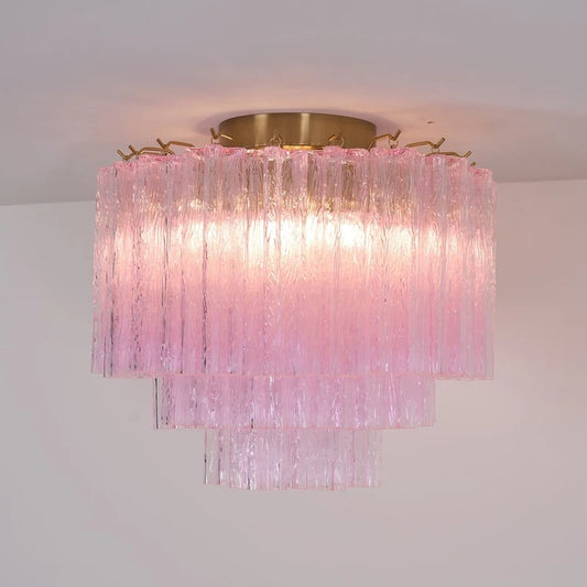 Fiora Pink Glass Ceiling Lamp