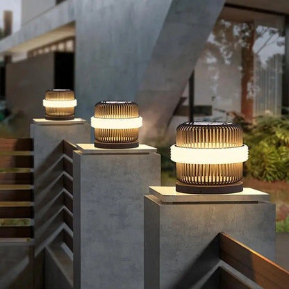 Outdoor wall column head lamps Waterproof solar floor lights  Pillar Wall lighting LED