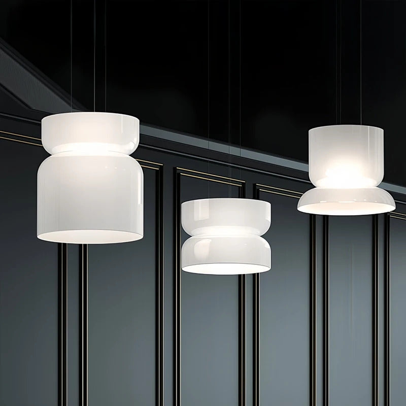 Italian Creative White Glass Shade Pendant Lights Nordic Led Bedside Lamp Round Hanging Lighting for Bar Dining Room Decor Light