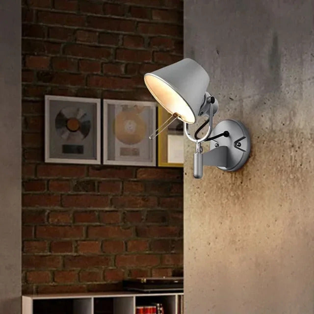 Italian swing arm wall lamp LED Silver Black wall lamp Rotatable Adjustable Reading Lights Decor wall mounted bedside lights