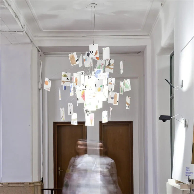 Zettel'z Pendant Light DIY Ingo Maurer Zettel chandelier for Living Room Kitchen Cafe Bar Decoration led Designer Pendant lamp