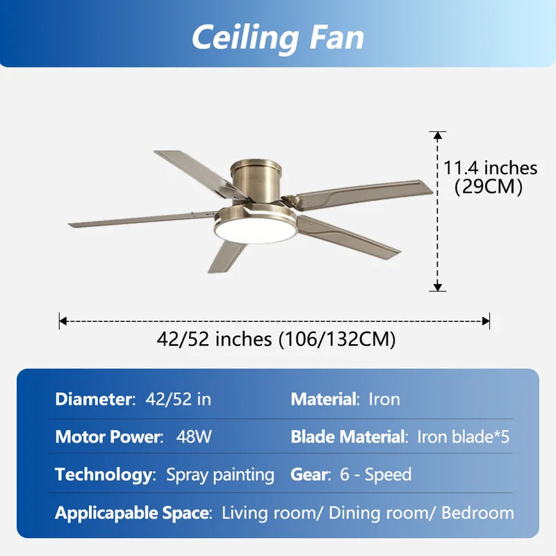 42/52-inch low-floor ceiling fan with pure copper motor fan