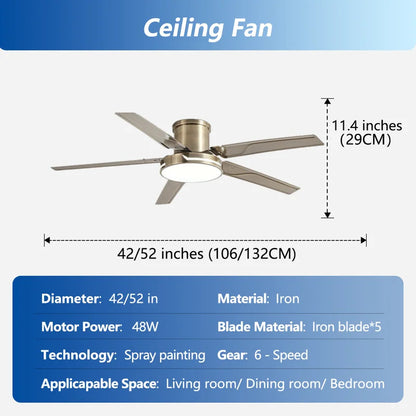 42/52-inch low-floor ceiling fan with pure copper motor fan