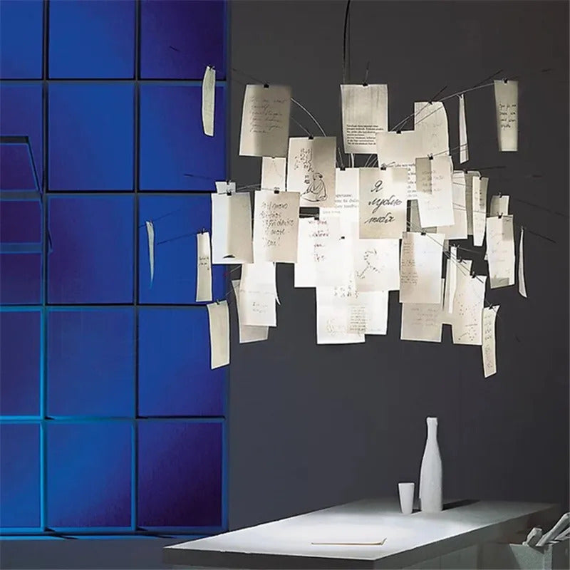 Zettel'z Pendant Light DIY Ingo Maurer Zettel chandelier for Living Room Kitchen Cafe Bar Decoration led Designer Pendant lamp