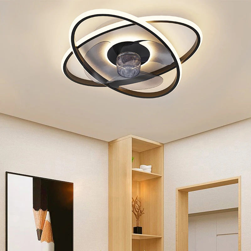 Modern bedroom decor led ceiling fan light lamp dining room remote control lamps