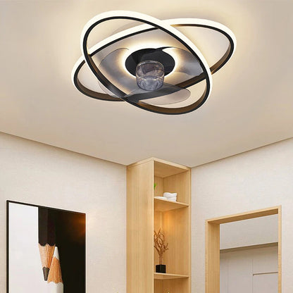 Modern bedroom decor led ceiling fan light lamp dining room remote control lamps