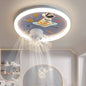 Modern Kids Room Ceiling Fan Light Cartoon Moon Astronaut children bedroom hanging Light