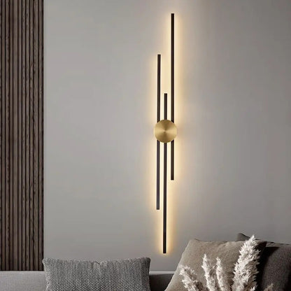 Modern Long Wall Lamp luxury minimalist black gold background LED Wall lights