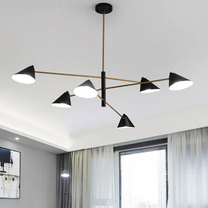 Nordic Minimalist Cone Shape chandelier Danish design black gold  iron Pendant Light