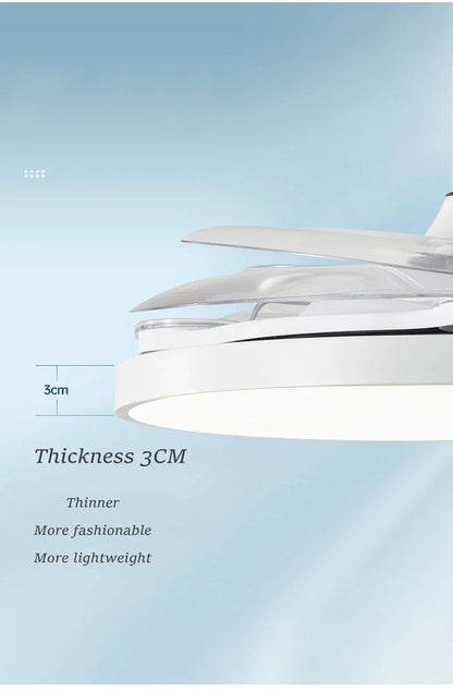 Ceiling Fan With Light Modern Remote Smart Invisible Ceiling Fan Bedroom Lamp