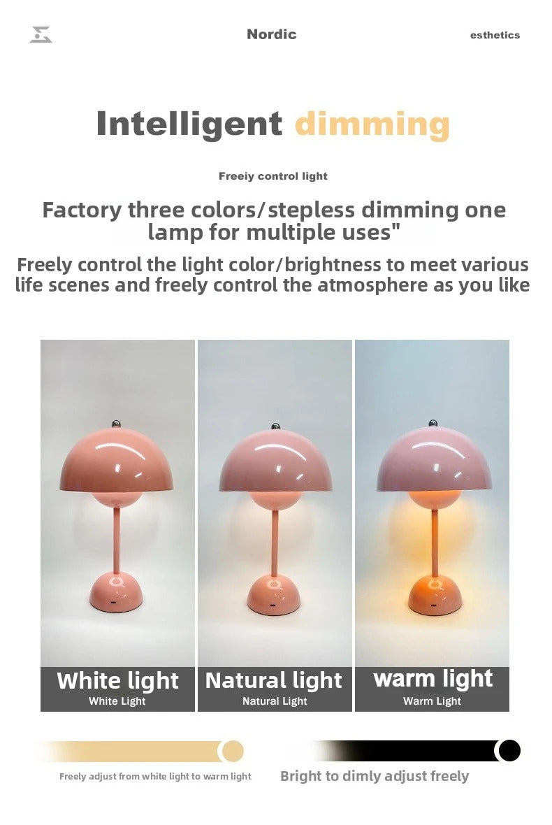 Danish Flower Bud Desk Lamp Nordic Modern Minimalist Bedroom Bedside Study Living Room Decoration LED Reading Table Light