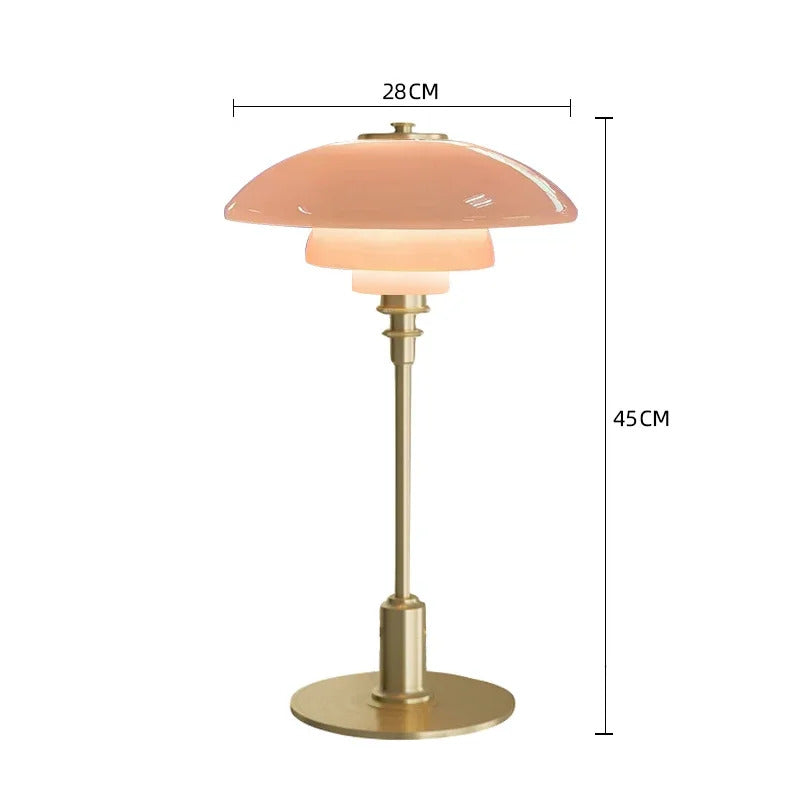Danish Designer Pink Glass Table Lamp Nordic Modern High-end Reading LED Desk Light Living Room Bedroom Study Bedside Lamp