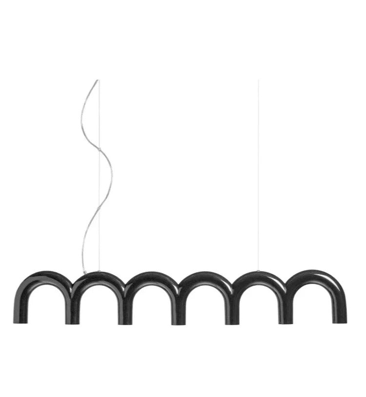 Oblure Arch Chandelier Post Modern Design Pendant Light for Coffee living Room Kitchen U shaped Lamp Blue Metal macaron lamp