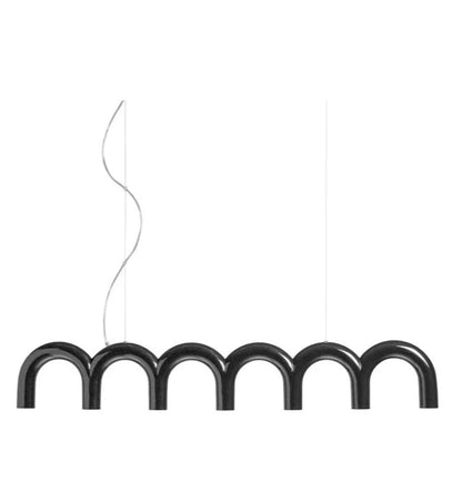 Oblure Arch Chandelier Post Modern Design Pendant Light for Coffee living Room Kitchen U shaped Lamp Blue Metal macaron lamp