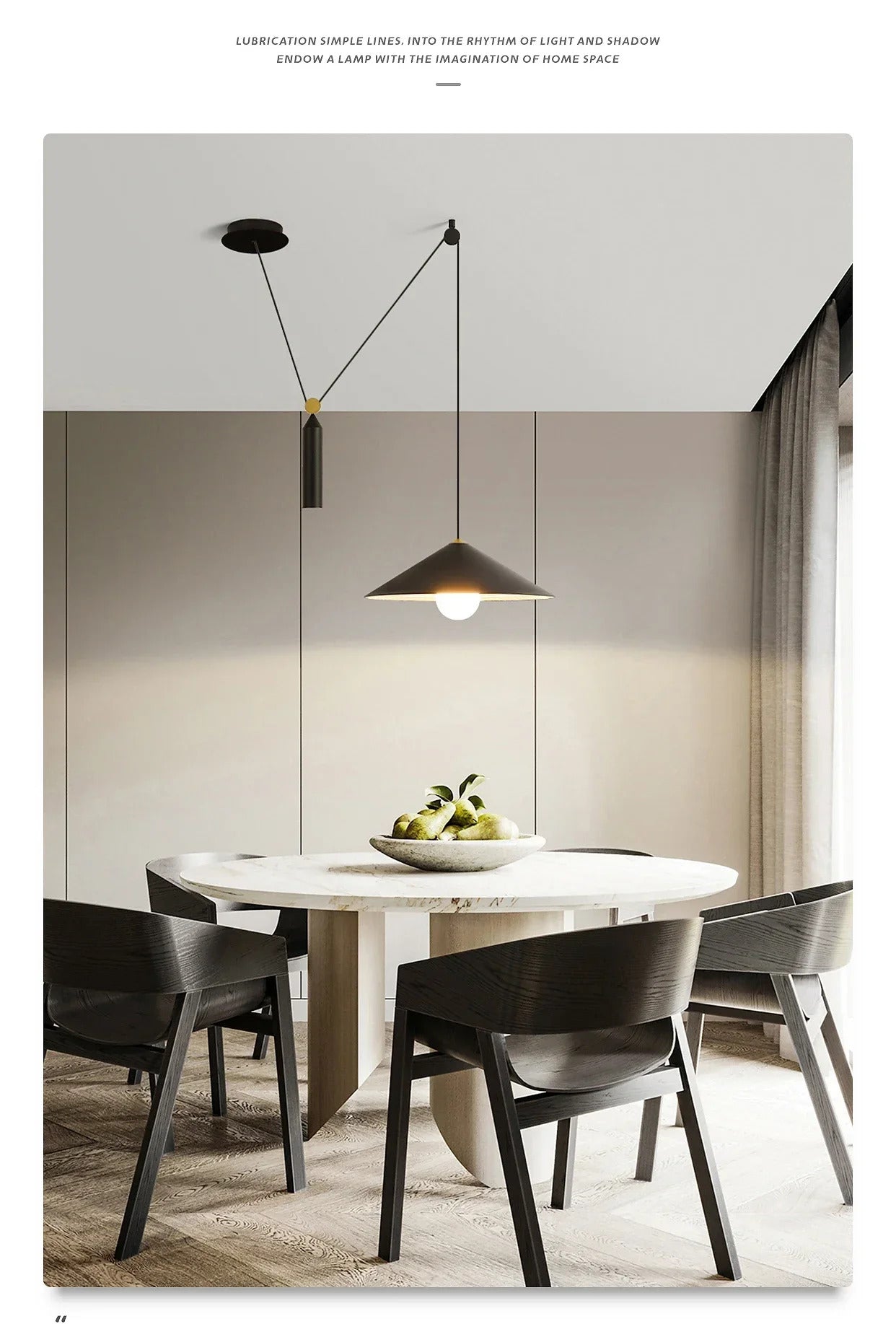 Modern minimalist Linear pendant light Nordic Industrial hanging light